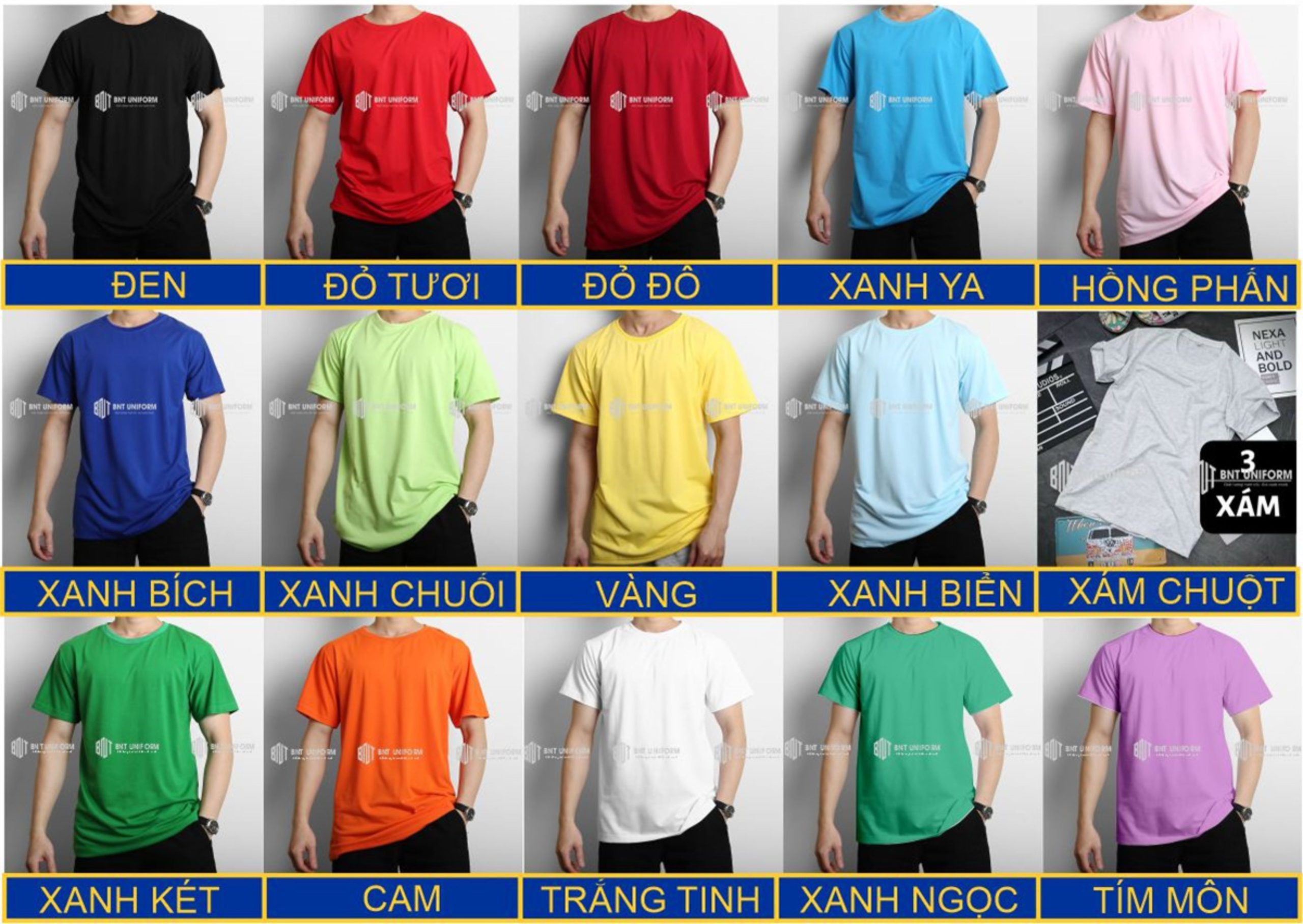 bảng màu áo thun