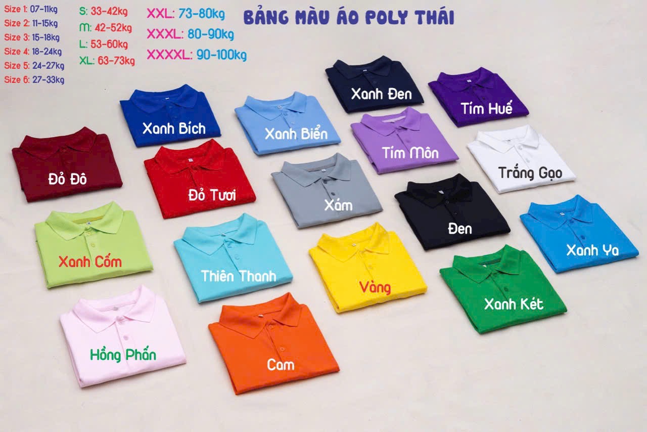 bảng màu áo thun đồng phục